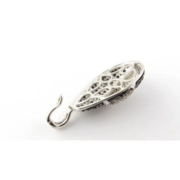 Vintage 14K White Gold Black and White Diamond Pendant #2332 - Picture 5 of 6